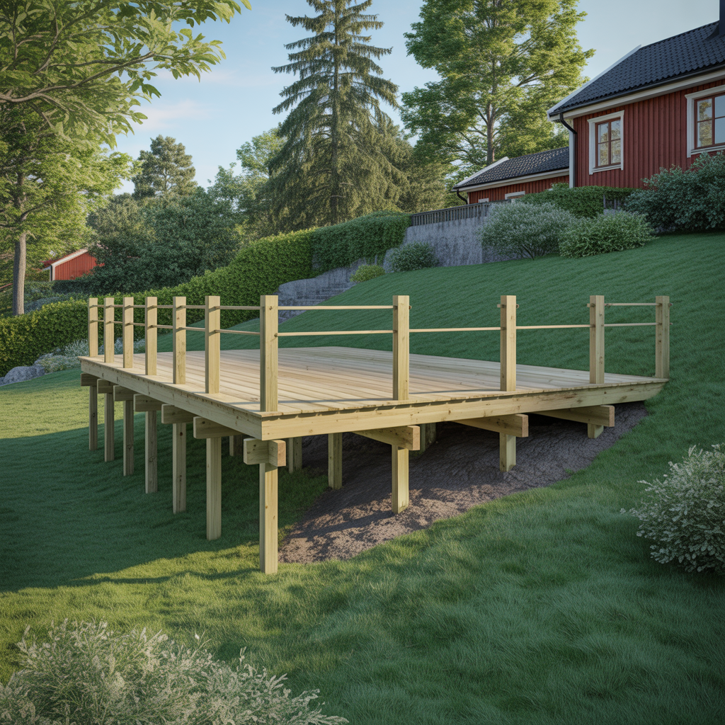 8.Hur du bygger en upphojd traterrass pa en sluttning